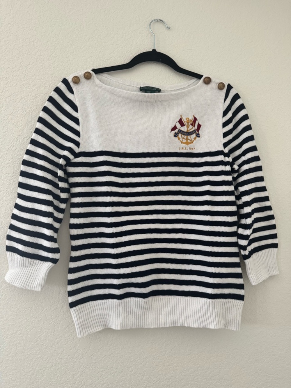 Lauren Jeans Company Ralph Lauren Striped Nautical Cotton Sweater
